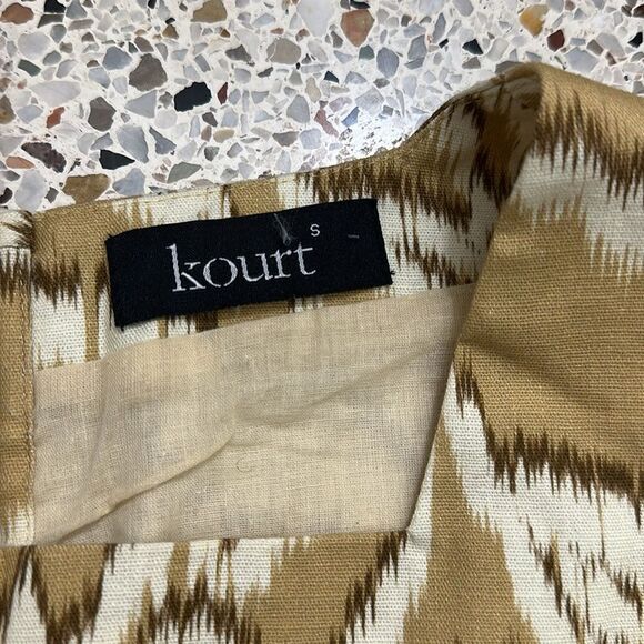 Kourt Willow print set neutral top pants small s resort wear - Picture 4 of 8